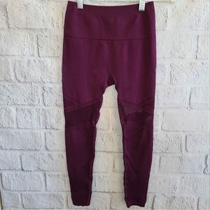 Fabletics Maroon Seemless High-Waisted Mesh Leggings NWT SZ XS